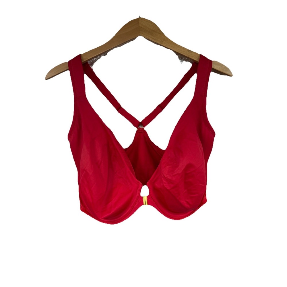 Delimira Women's Front Closure Bra‎ Full Coverage Red Size 38G Underwire W431X